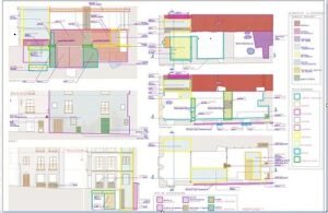 Plano técnico de ingeniería mecánica con cotas y vistas 2D - Diseño 3D Getafe