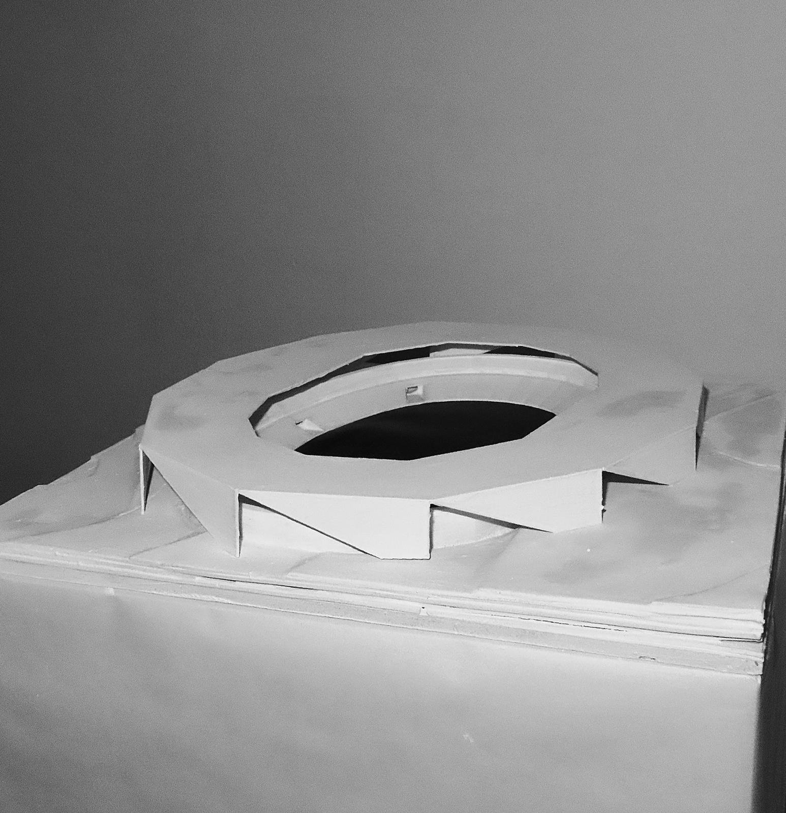 Maqueta arquitectonica impresa en 3D con detalle de fachada