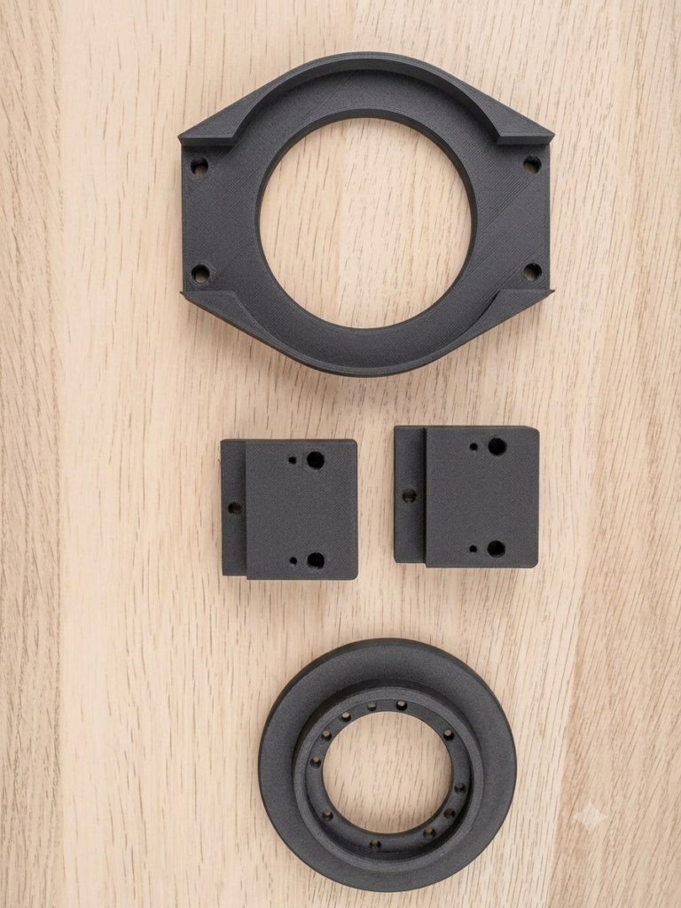 Piezas técnicas impresas en 3D con material PA6-CF de fibra de carbono